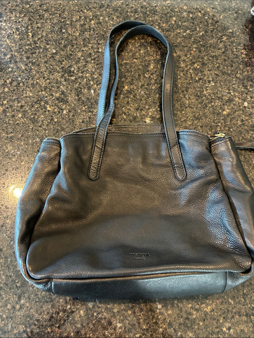 Margot Classic Black Leather Shoulder Bag with Dual Straps